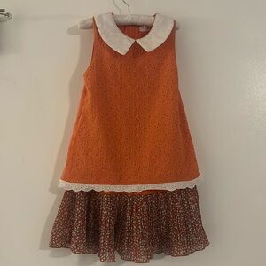 Orange dress with collar. 4T-5T.